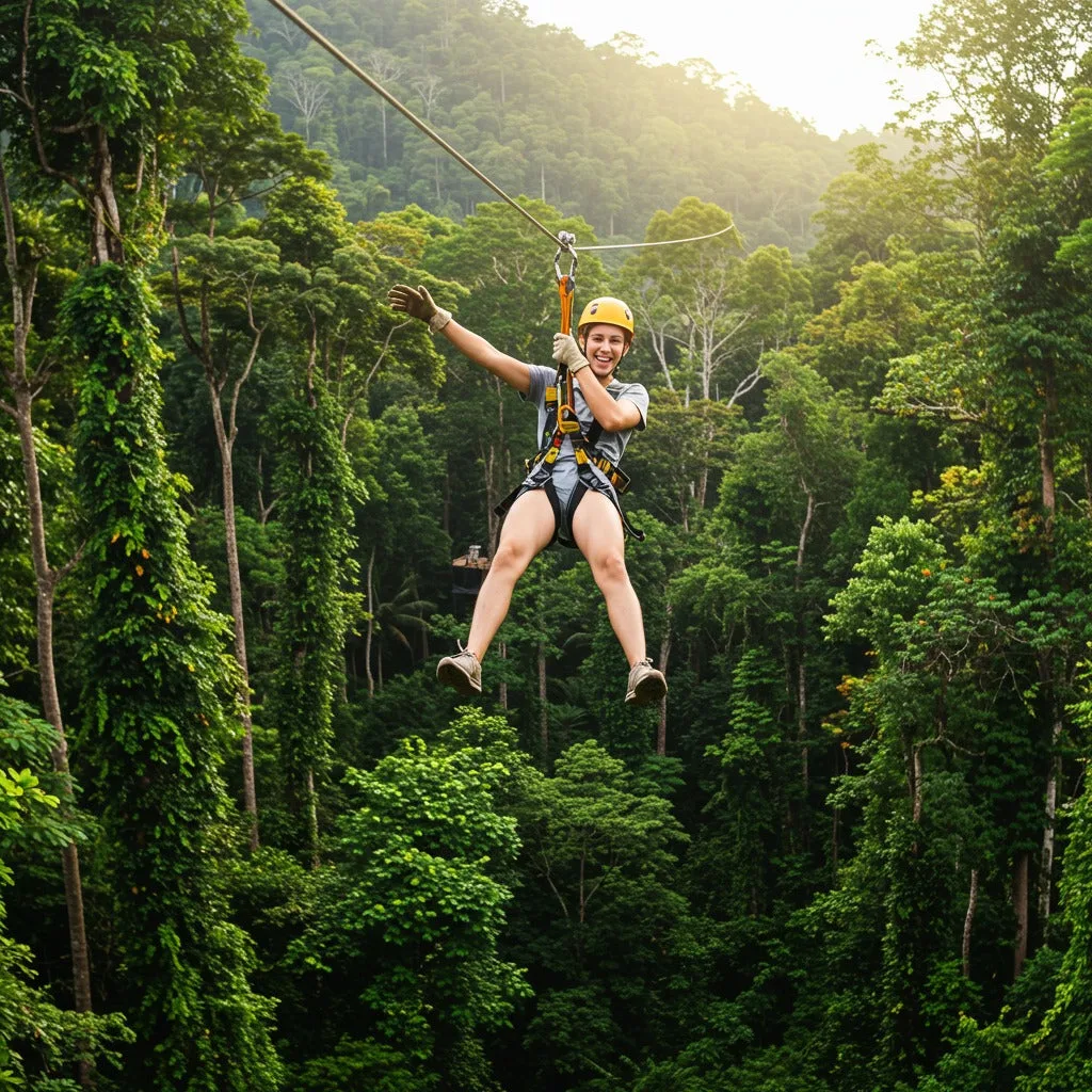 Avventura di zip-line a Koh Samui – esperienza sulla chioma della giungla con trasferimenti dagli hotel