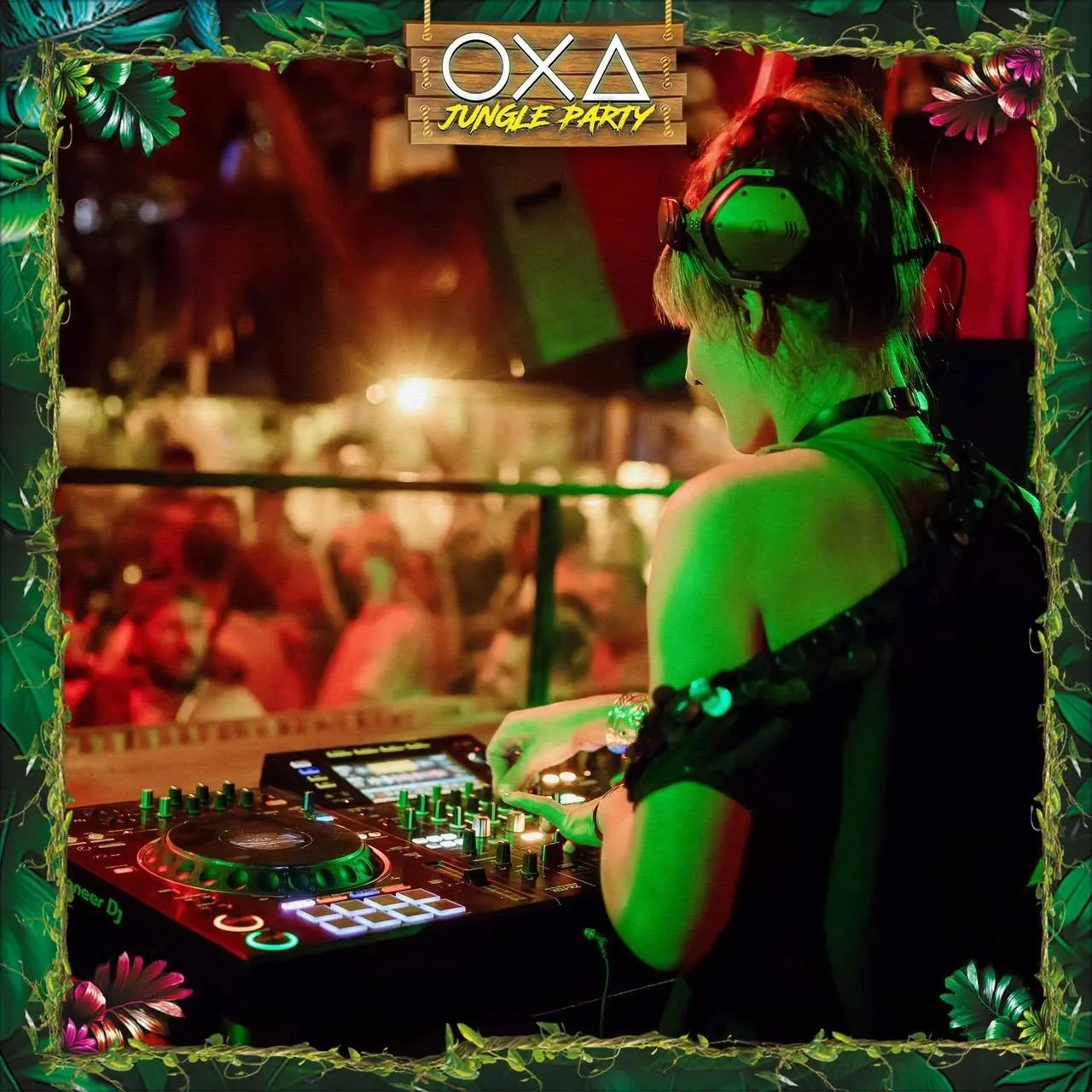 OXA Jungle Party Koh Phangan – DJ with headphones mixing at the decks